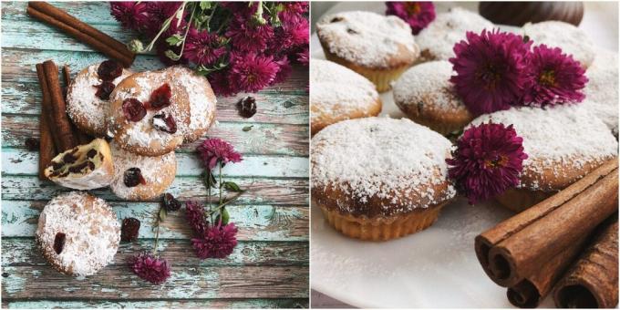 Szárított áfonyás muffin: egyszerű recept