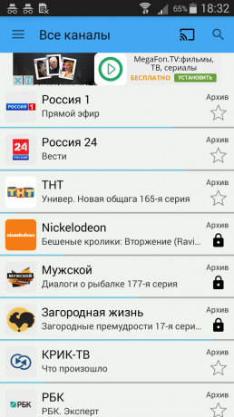Társaik. TV: A csatornák listája