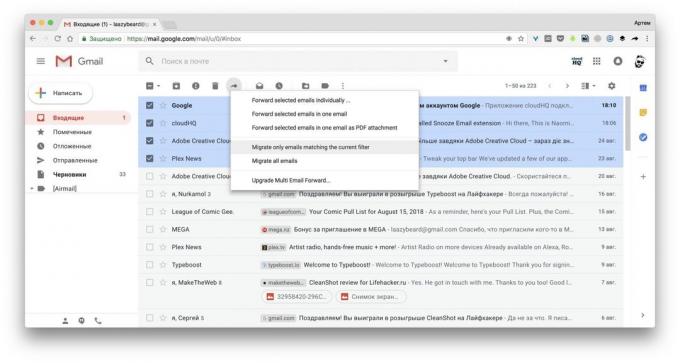 Multi-mail Előre Gmail