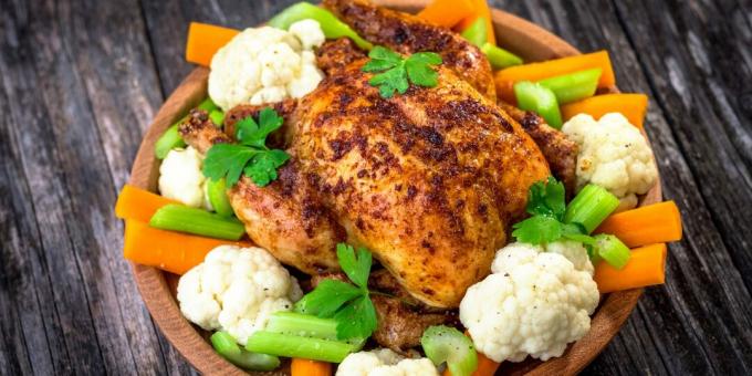 Hogyan töltsük meg a csirkét: töltött csirke sárgarépával és zellerrel