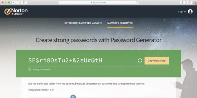 Generátor Norton Password Manager Password