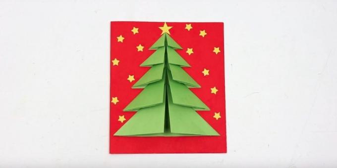 Karácsonyi kártya karácsonyfa a borítón a hangerő