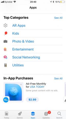 App Store iOS 11: Népszerű kategóriák