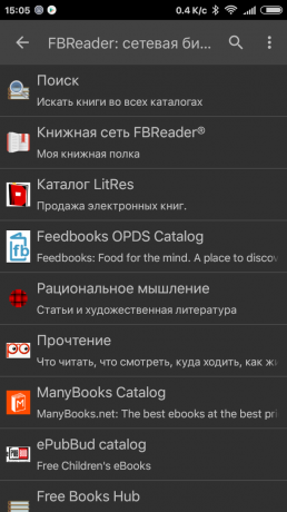 FBReader: hálózati könyvtár