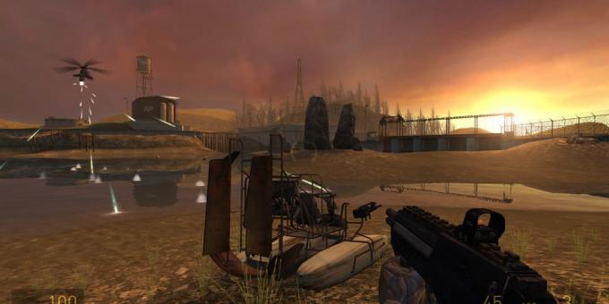 Shooter a telek: Half-Life 2 (égetés, napnyugta)