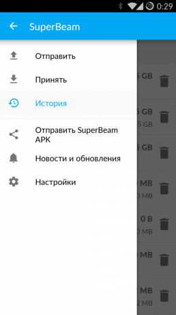 Hogyan át nagy fájlokat SuperBeam Androidra