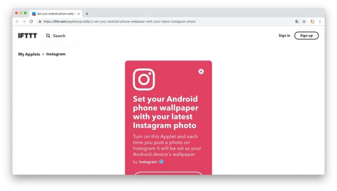 Action automatizálást IFTTT recepteket: Letölthető háttérképek Instagram