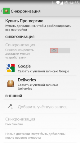 Követési postai tételek szállítása Androidra