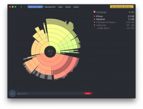 DaisyDisk 4 - elemzés a lemez egy kör alakú diagram formátum már 20-szor gyorsabb