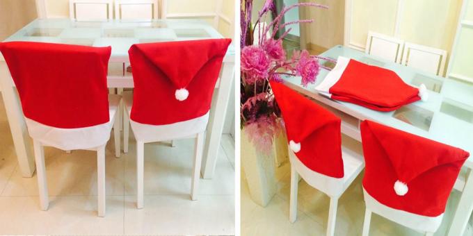 Karácsonyi díszek AliExpress: háttámla burkolatát székek