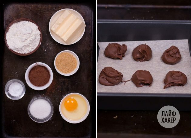 Készítse elő a csokoládé fondant sütik összetevőit: 