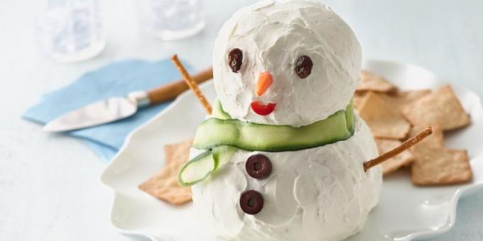 Karácsonyi ételek: Előétel „Cheese Hóember”