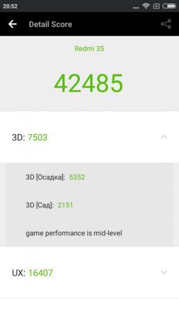 Xiaomi redmi 3S: teljesítmény teszt