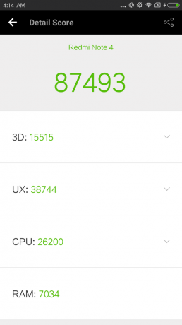 Xiaomi redmi 4. megjegyzés: A szintetikus benchmarkok