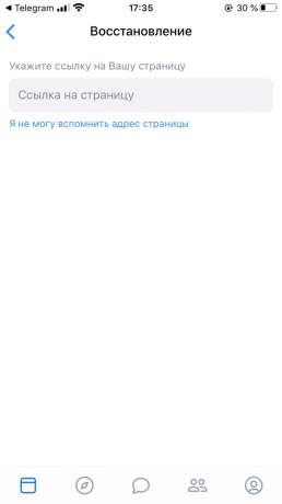 A VKontakte oldalhoz való hozzáférés visszaállítása: nyissa meg a hozzáférés-visszaállítási űrlapot