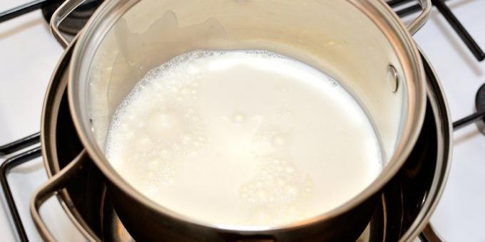 Főzni házi joghurt: Heat a tejet 85 ° C