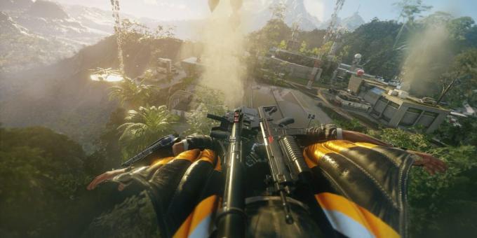 Áttekintés Just Cause 4: repülőjegyek wingsuit