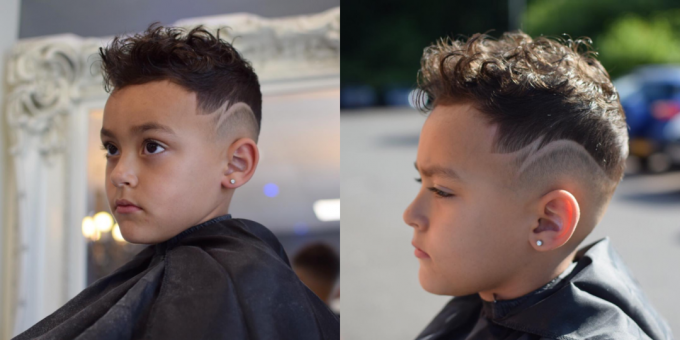 Divatos frizurák fiúk: elhalványul geometrikus minták