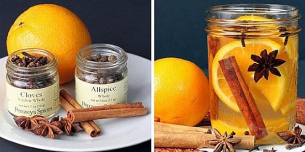 természetes aromák az otthoni: Az íz a narancs, fahéj, szegfűszeg és ánizs
