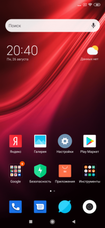 A készülék fut Android 9,0 szabályozható MIUI 10 héj