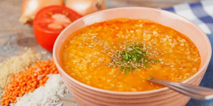 Ezogelin - török ​​leves bulgurral, rizzsel és lencsével