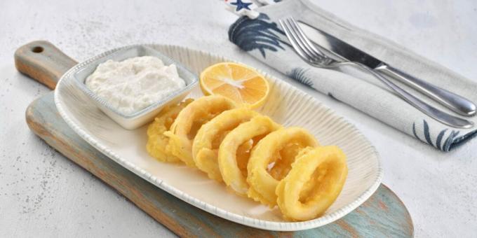 Calamari karika tésztában majonézes szósszal