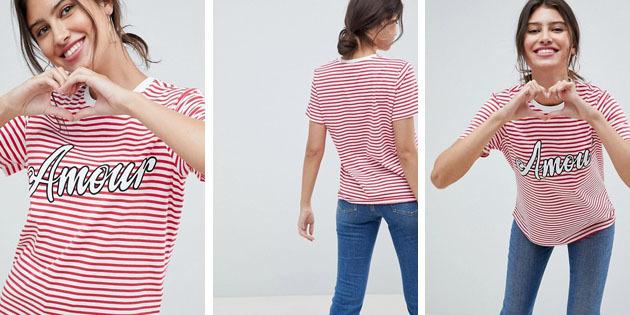 Női divat pólók európai boltok: pólóval ASOS DESIGN