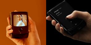 Összecsukható smartphone Motorola RAZR látható a fotón