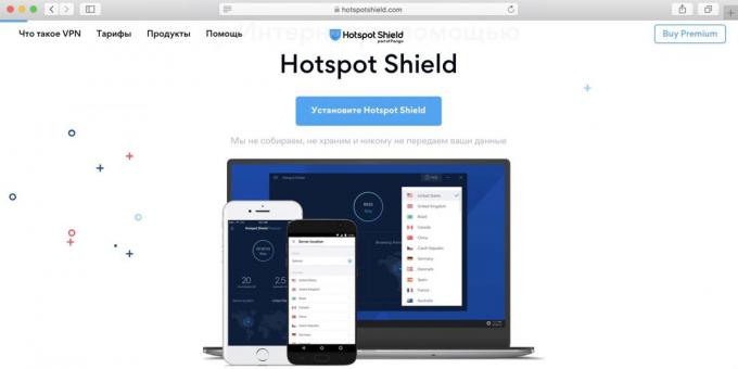 A legjobb ingyenes VPN PC, Android és az iPhone - Hotspot Shield