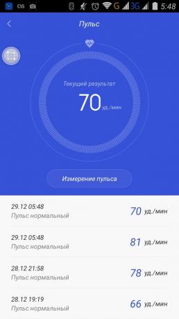 Xiaomi Mi sáv 1S: aktuális pulzusszámot és a történelem
