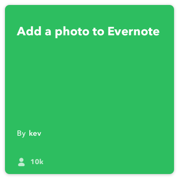 IFTTT Recept: Készítsen fényképet jegyzetek összeköt do-kamera az Evernote