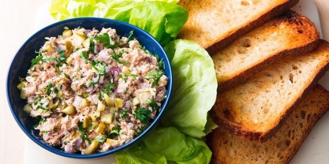 Saláta tonhal és uborka